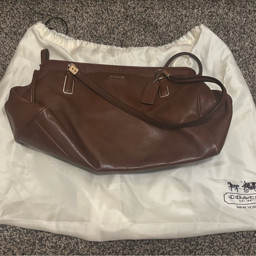 Coach Rich Brown Leather Shoulder Bag